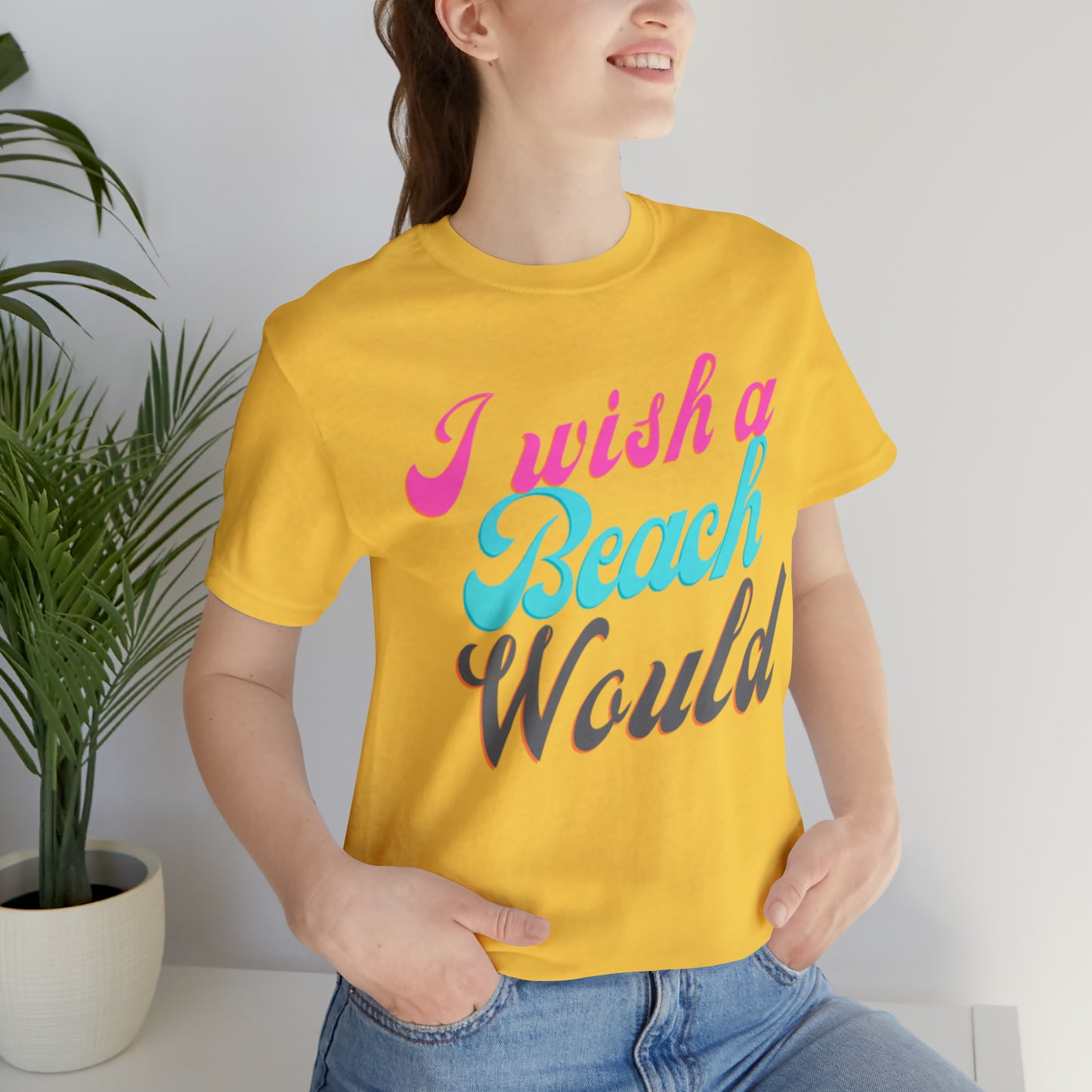 DCAL Beach Collection "I Wish a Beach Would" Unisex Jersey Short Sleeve Tee