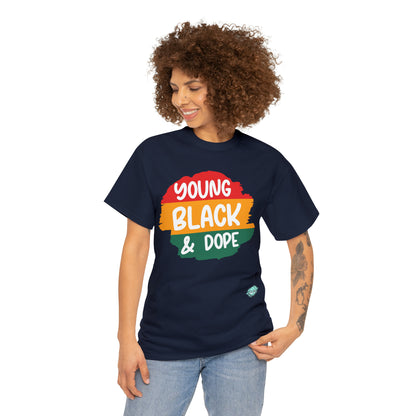 DCAL Juneteenth "Young Black and Dope" Unisex Heavy Cotton Tee