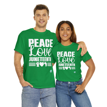 DCAL Juneteenth "Peace, Love (light)"Unisex Heavy Cotton Tee