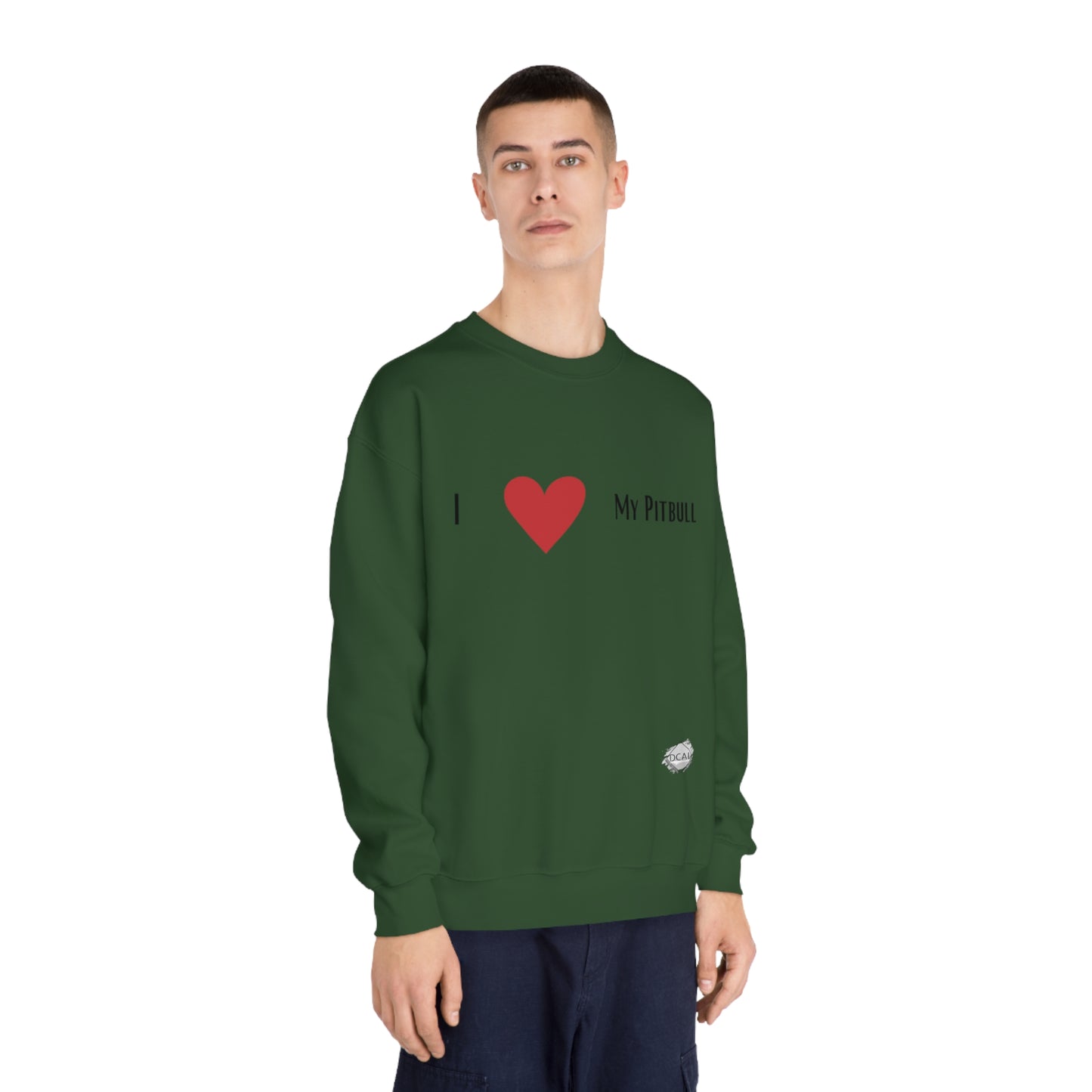 DCAL Graphic Tees "I Heart My PitBull" Unisex DryBlend® Crewneck Sweatshirt