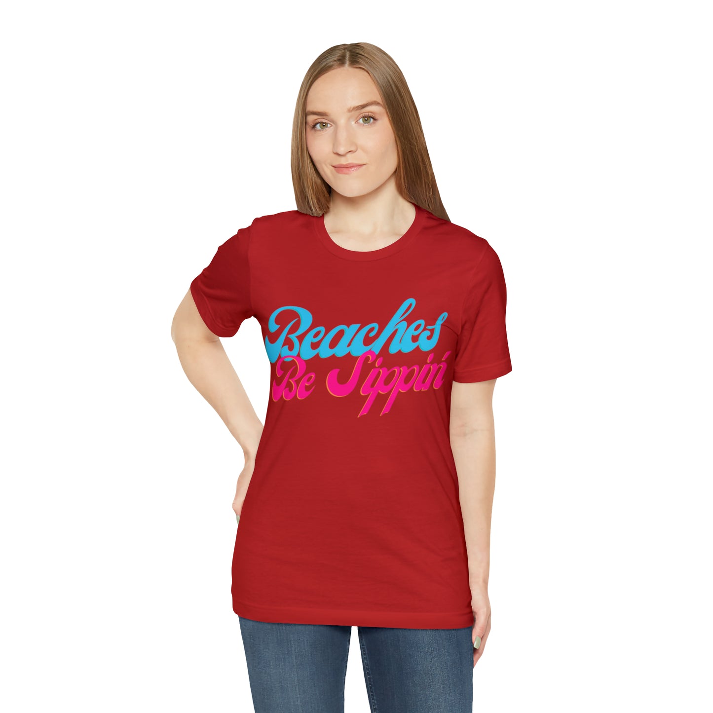 DCAL Beach Collection "Beaches be Sippin" Unisex Jersey Short Sleeve Tee