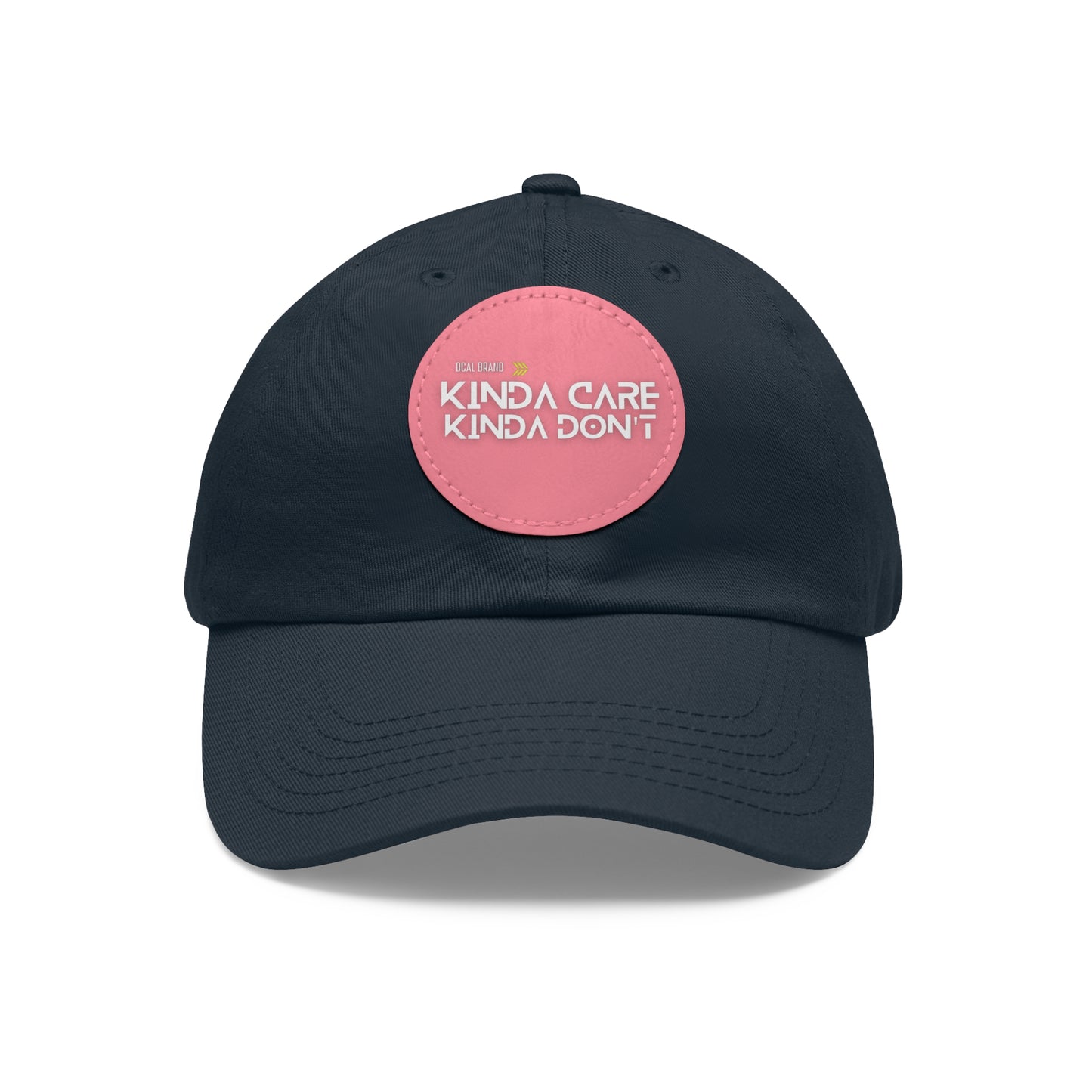 DCAL Brown Collection Accessories "Kinda Care, Kinda Don't" Hat with Leather Patch (Round)