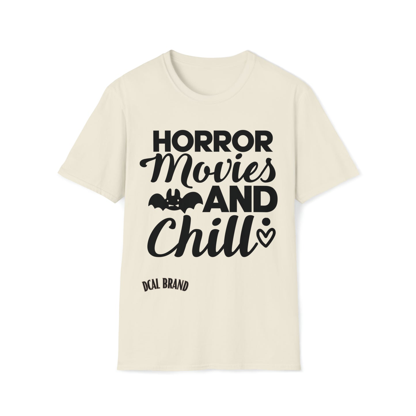 DCAL Graphic Tee Halloween "Horror Movies and Chill" Unisex Softstyle T-Shirt