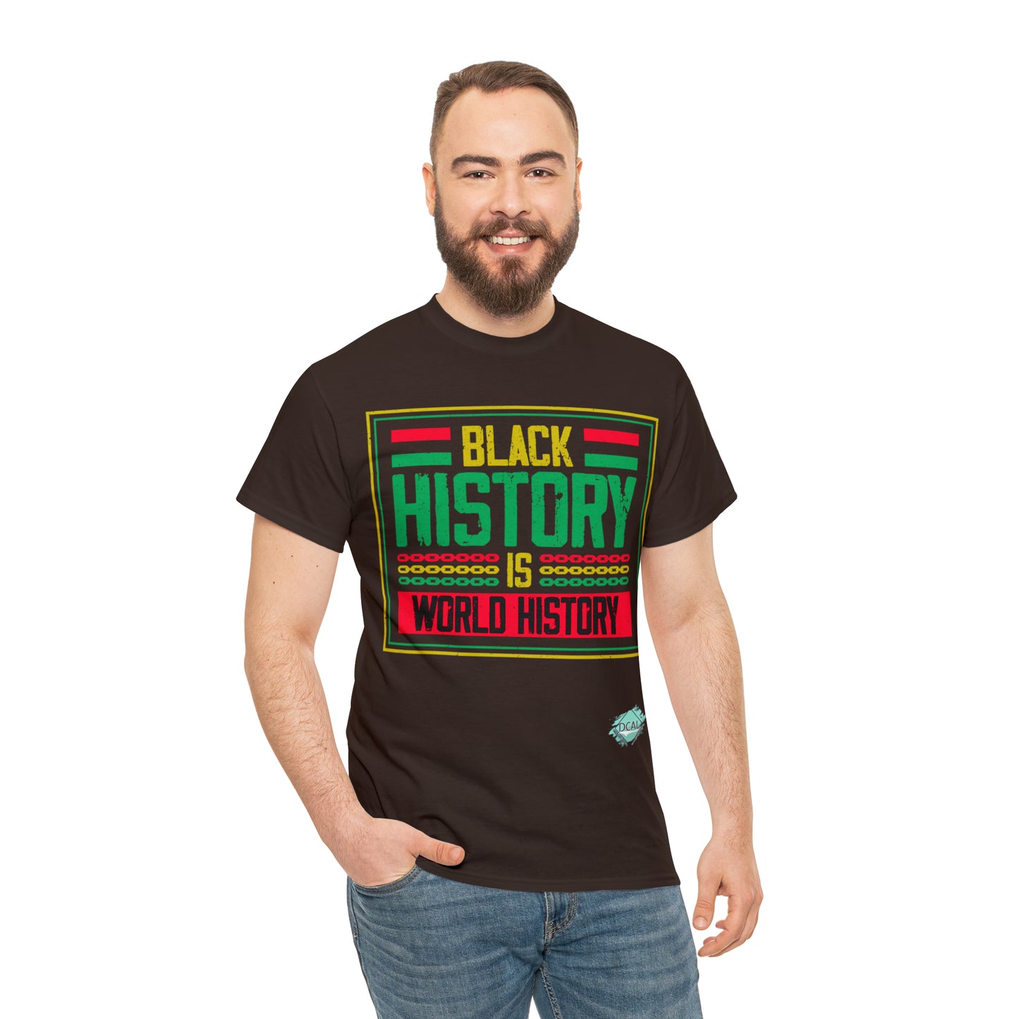 DCAL Juneteenth "World History" Unisex Heavy Cotton Tee