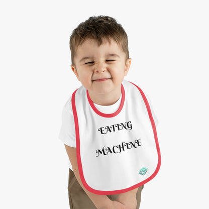 DCAL Baby Clothes "Eating Machine" Contrast Trim Jersey Bib