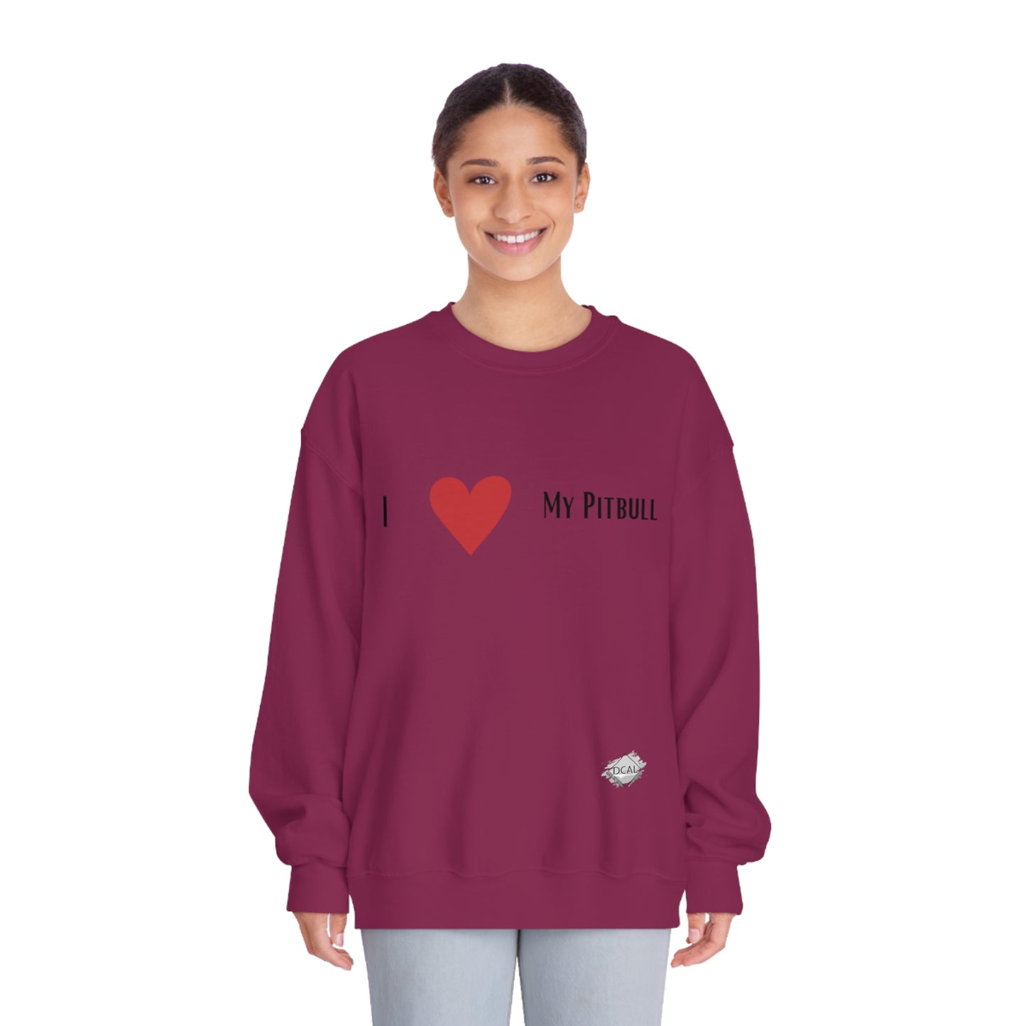 DCAL Graphic Tees "I Heart My PitBull" Unisex DryBlend® Crewneck Sweatshirt