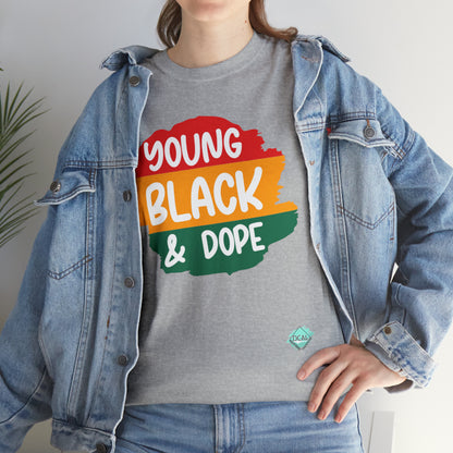 DCAL Juneteenth "Young Black and Dope" Unisex Heavy Cotton Tee