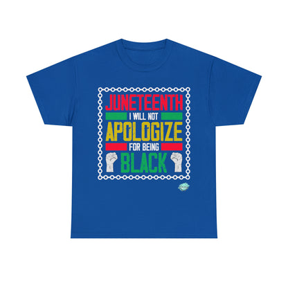 DCAL Juneteenth "Will Not Apologize" Unisex Heavy Cotton Tee