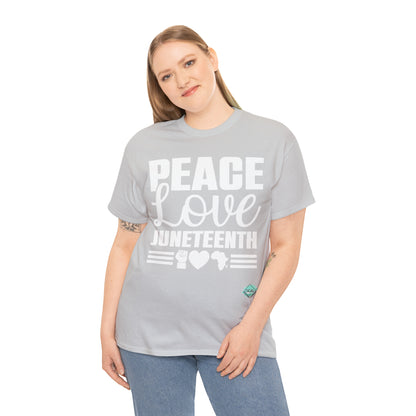 DCAL Juneteenth "Peace, Love (light)"Unisex Heavy Cotton Tee