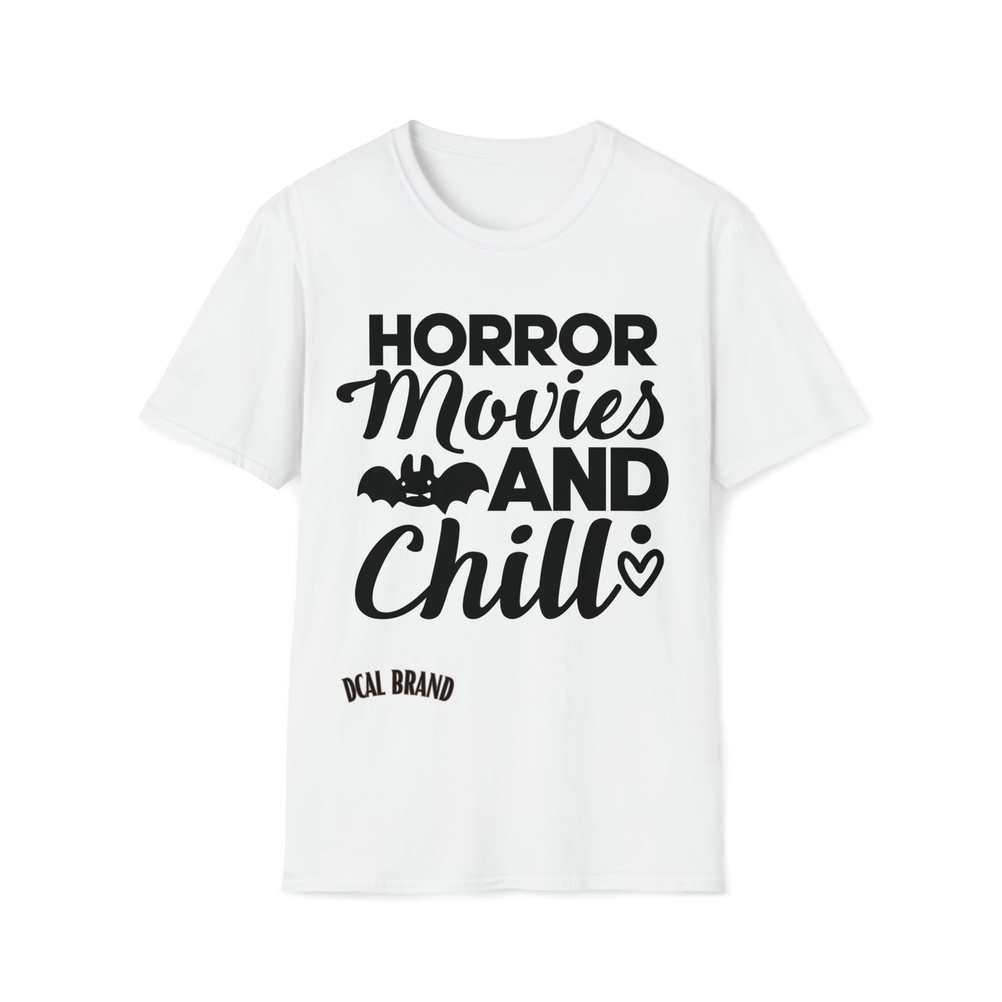 DCAL Graphic Tee Halloween "Horror Movies and Chill" Unisex Softstyle T-Shirt