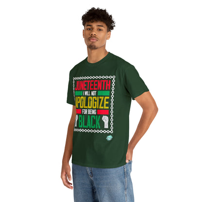 DCAL Juneteenth "Will Not Apologize" Unisex Heavy Cotton Tee