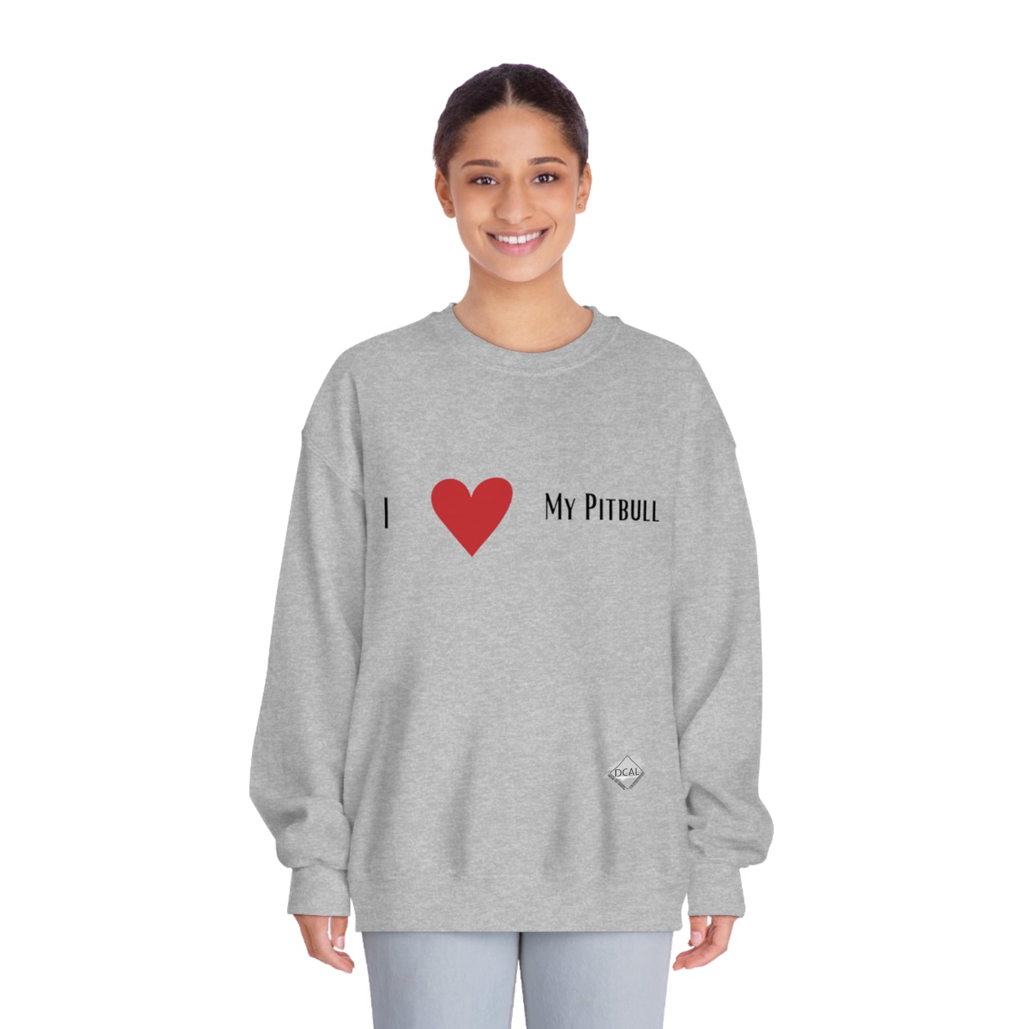 DCAL Graphic Tees "I Heart My PitBull" Unisex DryBlend® Crewneck Sweatshirt