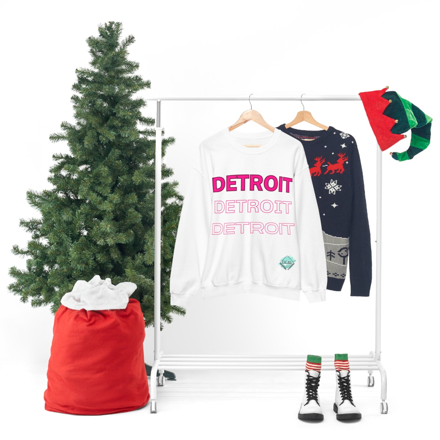 DCAL Downtown Diaries "Pink Detroit" Unisex Heavy Blend™ Crewneck Sweatshirt