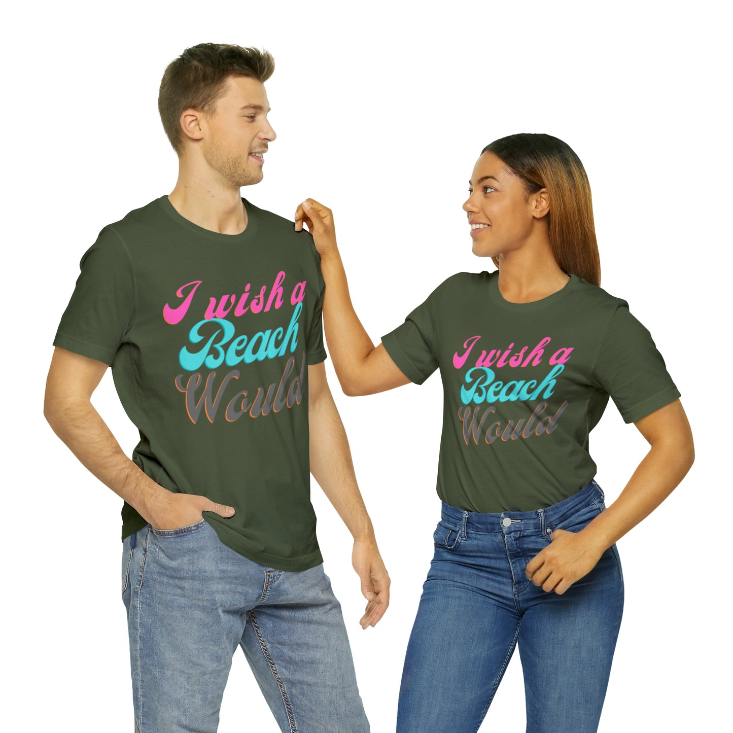 DCAL Beach Collection "I Wish a Beach Would" Unisex Jersey Short Sleeve Tee