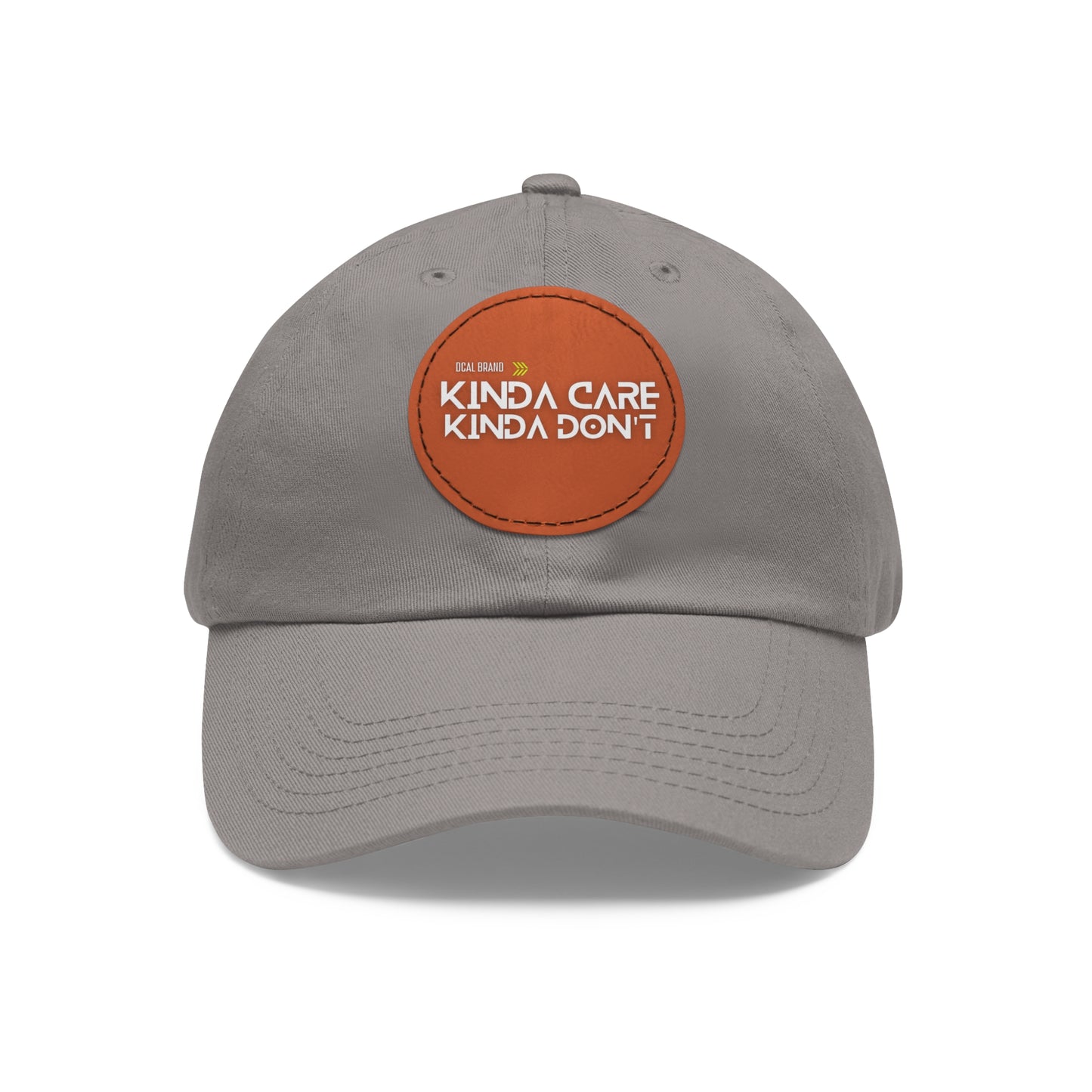 DCAL Brown Collection Accessories "Kinda Care, Kinda Don't" Hat with Leather Patch (Round)