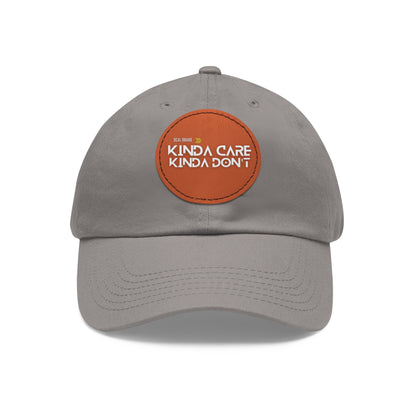 DCAL Brown Collection Accessories "Kinda Care, Kinda Don't" Hat with Leather Patch (Round)