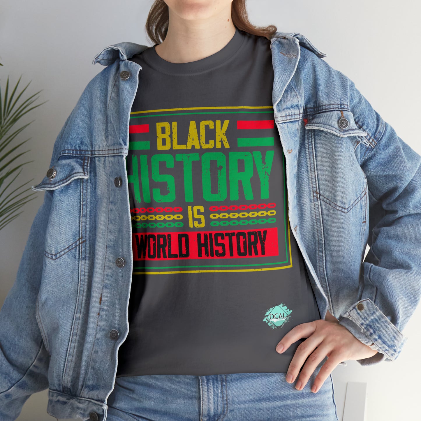 DCAL Juneteenth "World History" Unisex Heavy Cotton Tee