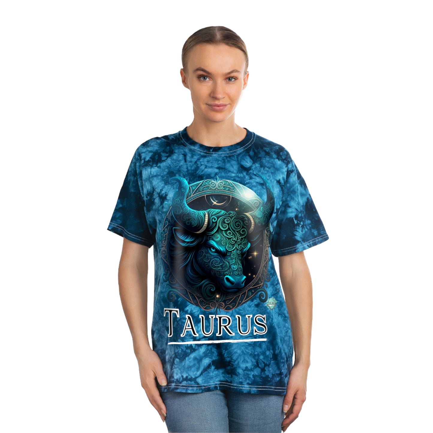 DCAL Zodiac Collection "Taurus" Tie-Dye Tee, Crystal