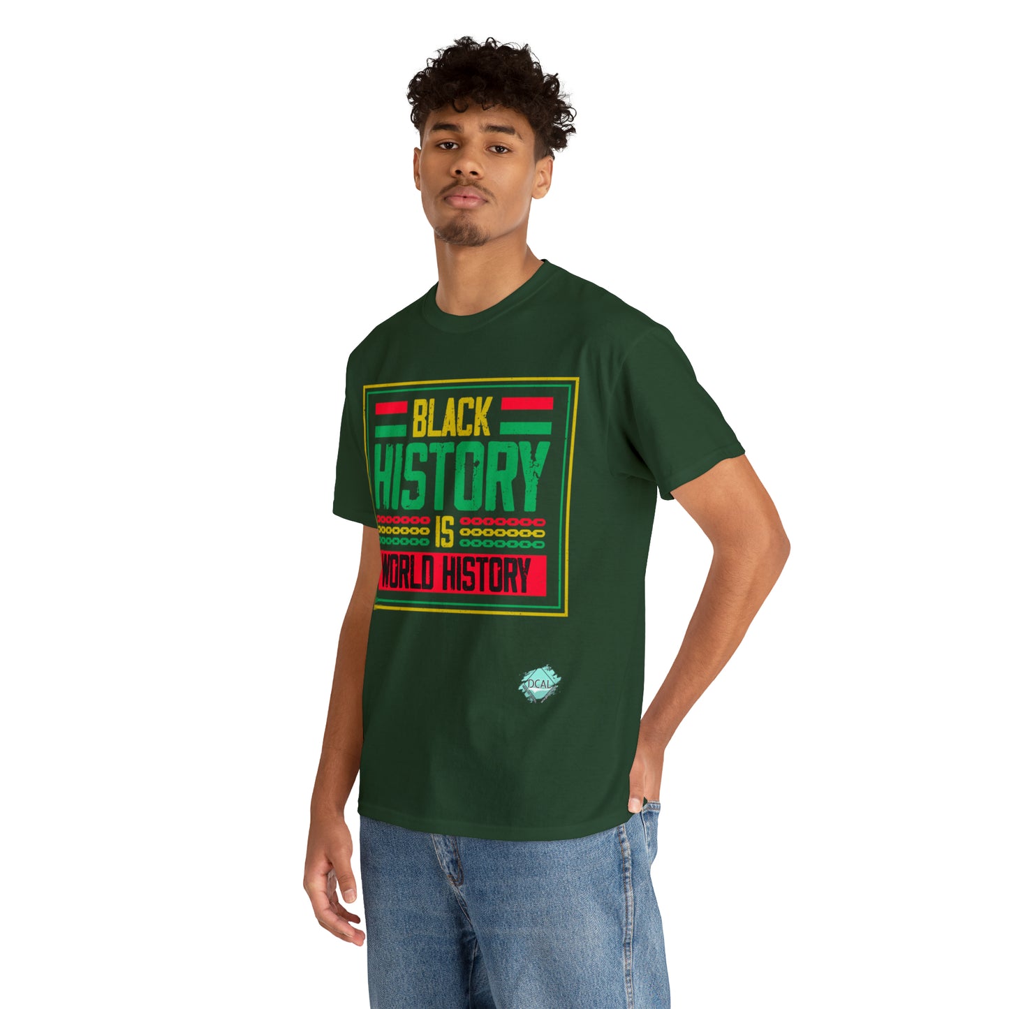 DCAL Juneteenth "World History" Unisex Heavy Cotton Tee