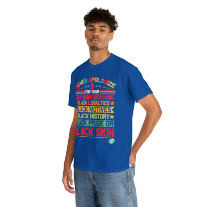 DCAL Juneteenth "Never Apologize" Unisex Heavy Cotton Tee