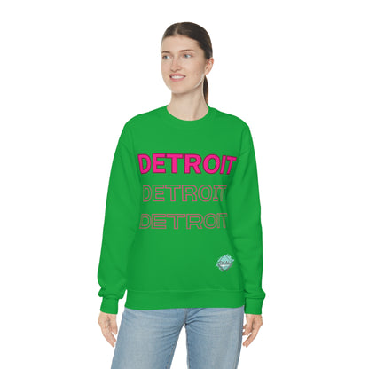 DCAL Downtown Diaries "Pink Detroit" Unisex Heavy Blend™ Crewneck Sweatshirt