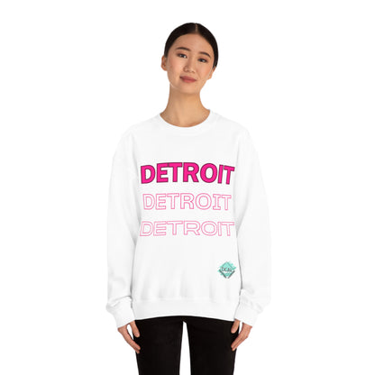 DCAL Downtown Diaries "Pink Detroit" Unisex Heavy Blend™ Crewneck Sweatshirt