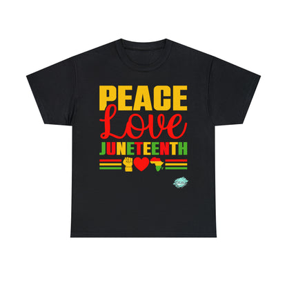 DCAL Juneteenth "Peace, Love & Juneteenth" Unisex Heavy Cotton Tee