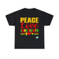 DCAL Juneteenth "Peace, Love & Juneteenth" Unisex Heavy Cotton Tee