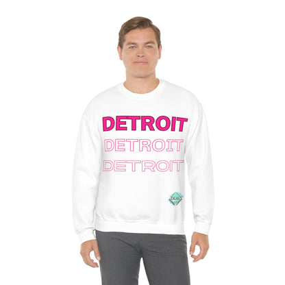 DCAL Downtown Diaries "Pink Detroit" Unisex Heavy Blend™ Crewneck Sweatshirt