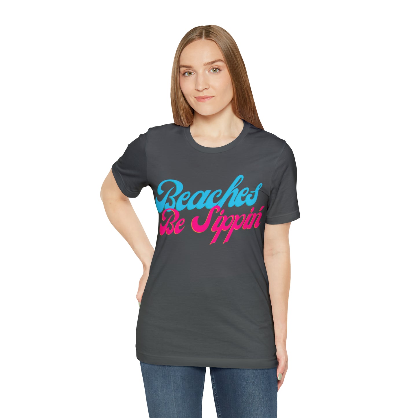 DCAL Beach Collection "Beaches be Sippin" Unisex Jersey Short Sleeve Tee