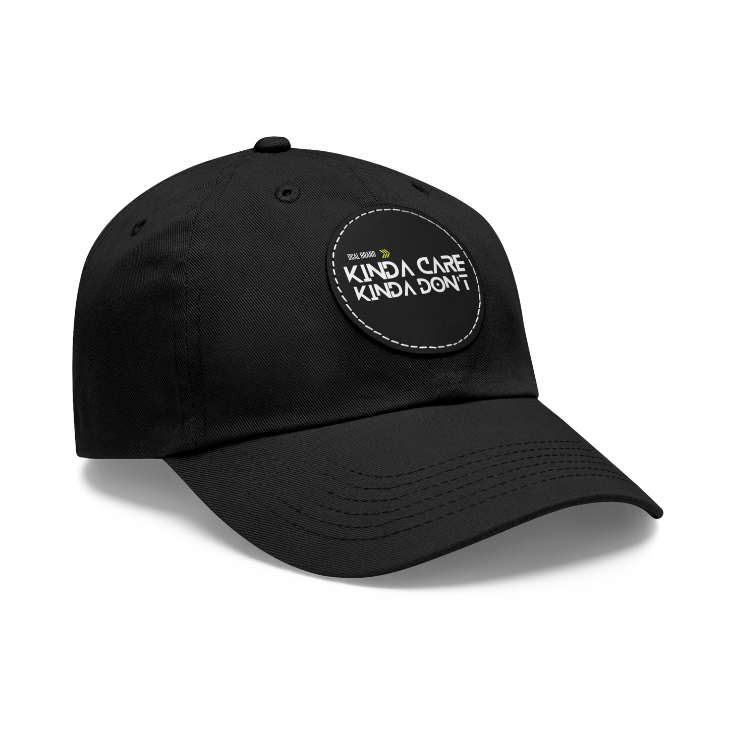 DCAL Brown Collection Accessories "Kinda Care, Kinda Don't" Hat with Leather Patch (Round)