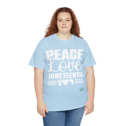 DCAL Juneteenth "Peace, Love (light)"Unisex Heavy Cotton Tee