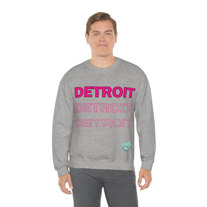 DCAL Downtown Diaries "Pink Detroit" Unisex Heavy Blend™ Crewneck Sweatshirt