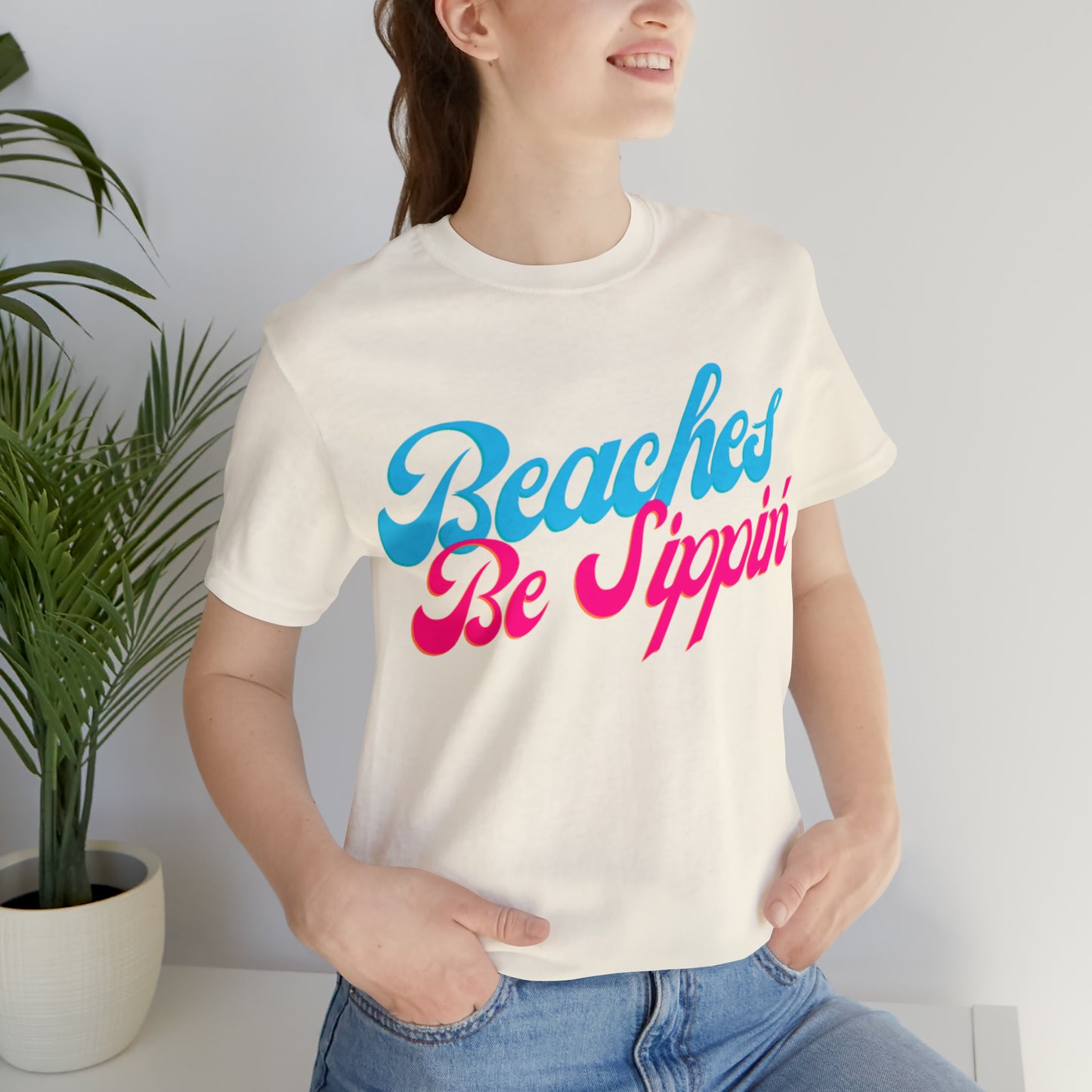 DCAL Beach Collection "Beaches be Sippin" Unisex Jersey Short Sleeve Tee