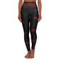 DCAL The Brown Collection "Black and Pink Logo" High Waisted Yoga Leggings