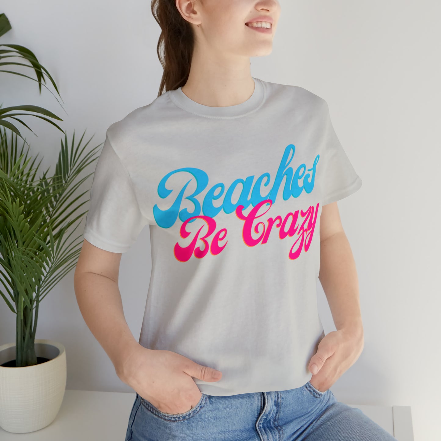 DCAL Beach Collection "Beaches Be Crazy' Unisex Jersey Short Sleeve Tee