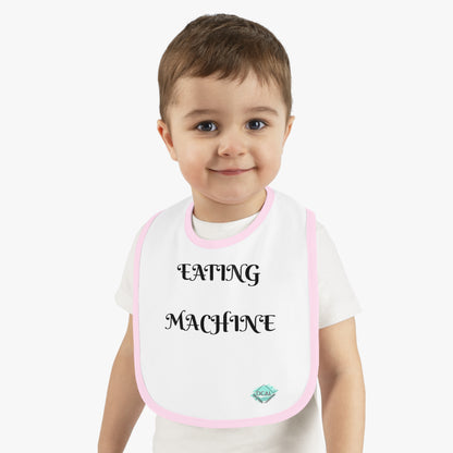 DCAL Baby Clothes "Eating Machine" Contrast Trim Jersey Bib