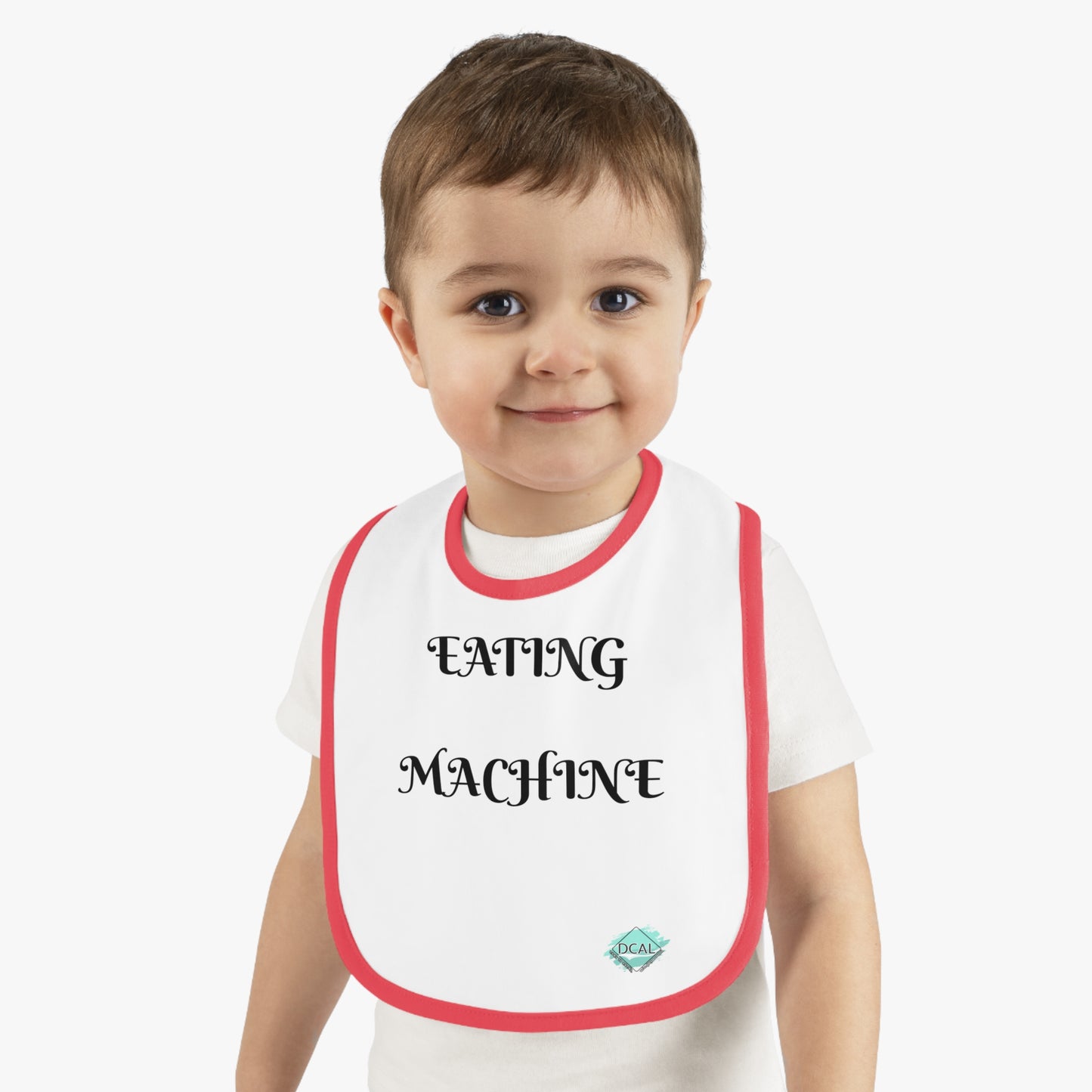 DCAL Baby Clothes "Eating Machine" Contrast Trim Jersey Bib