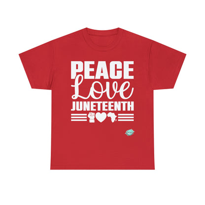 DCAL Juneteenth "Peace, Love (light)"Unisex Heavy Cotton Tee