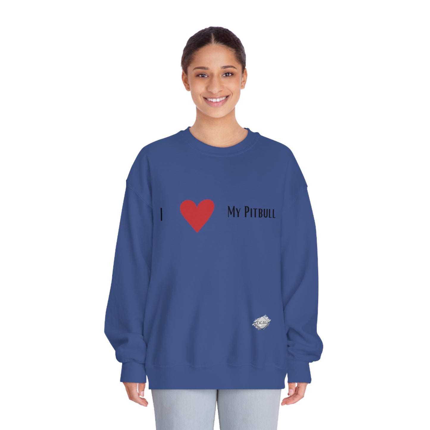 DCAL Graphic Tees "I Heart My PitBull" Unisex DryBlend® Crewneck Sweatshirt