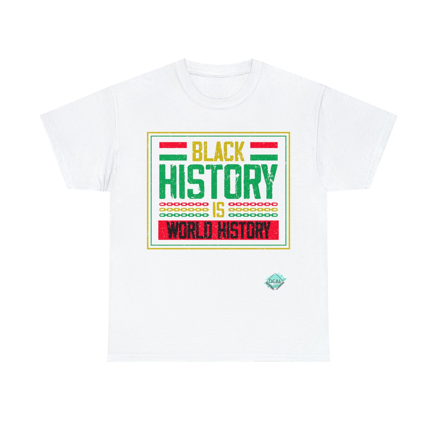 DCAL Juneteenth "World History" Unisex Heavy Cotton Tee