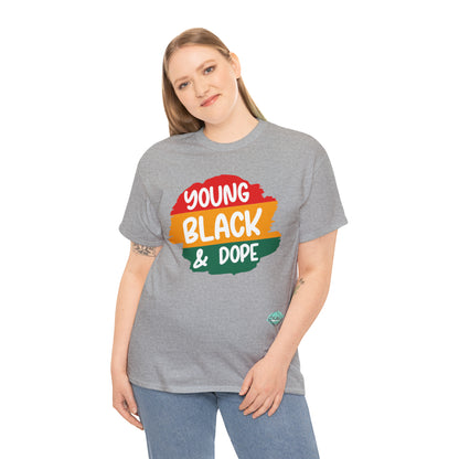 DCAL Juneteenth "Young Black and Dope" Unisex Heavy Cotton Tee