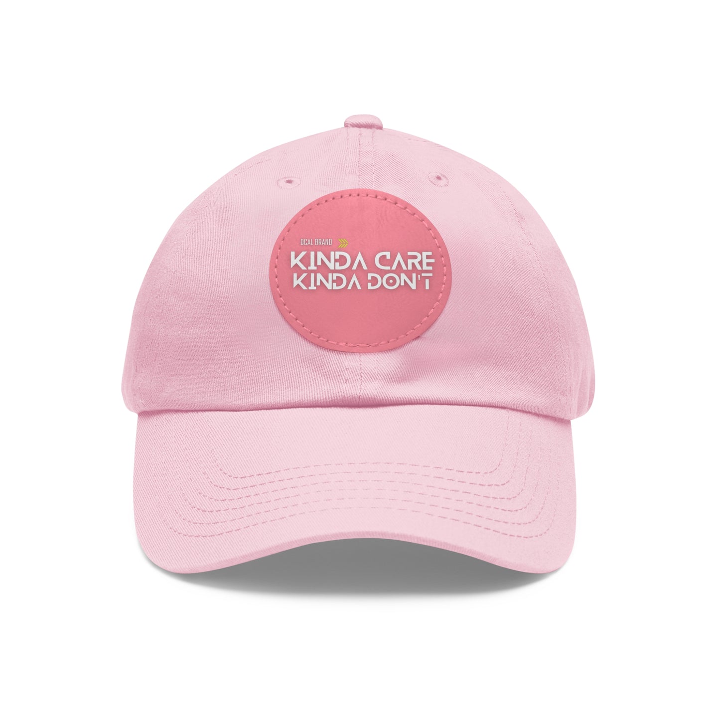 DCAL Brown Collection Accessories "Kinda Care, Kinda Don't" Hat with Leather Patch (Round)