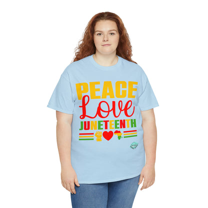 DCAL Juneteenth "Peace, Love & Juneteenth" Unisex Heavy Cotton Tee