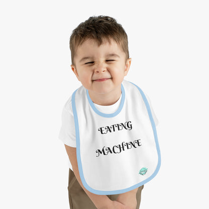 DCAL Baby Clothes "Eating Machine" Contrast Trim Jersey Bib