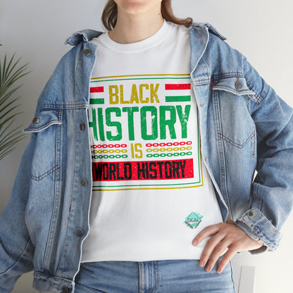 DCAL Juneteenth "World History" Unisex Heavy Cotton Tee