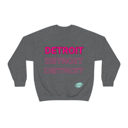 DCAL Downtown Diaries "Pink Detroit" Unisex Heavy Blend™ Crewneck Sweatshirt