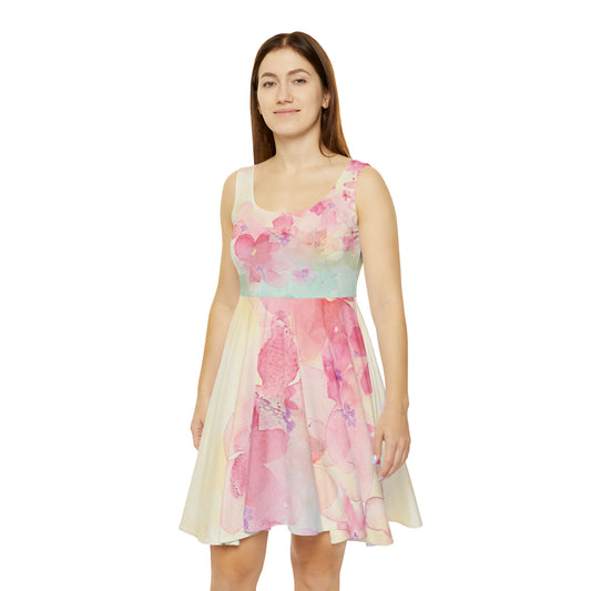 DCAL Formal "Waterpaint Floral" Women's Skater Dress