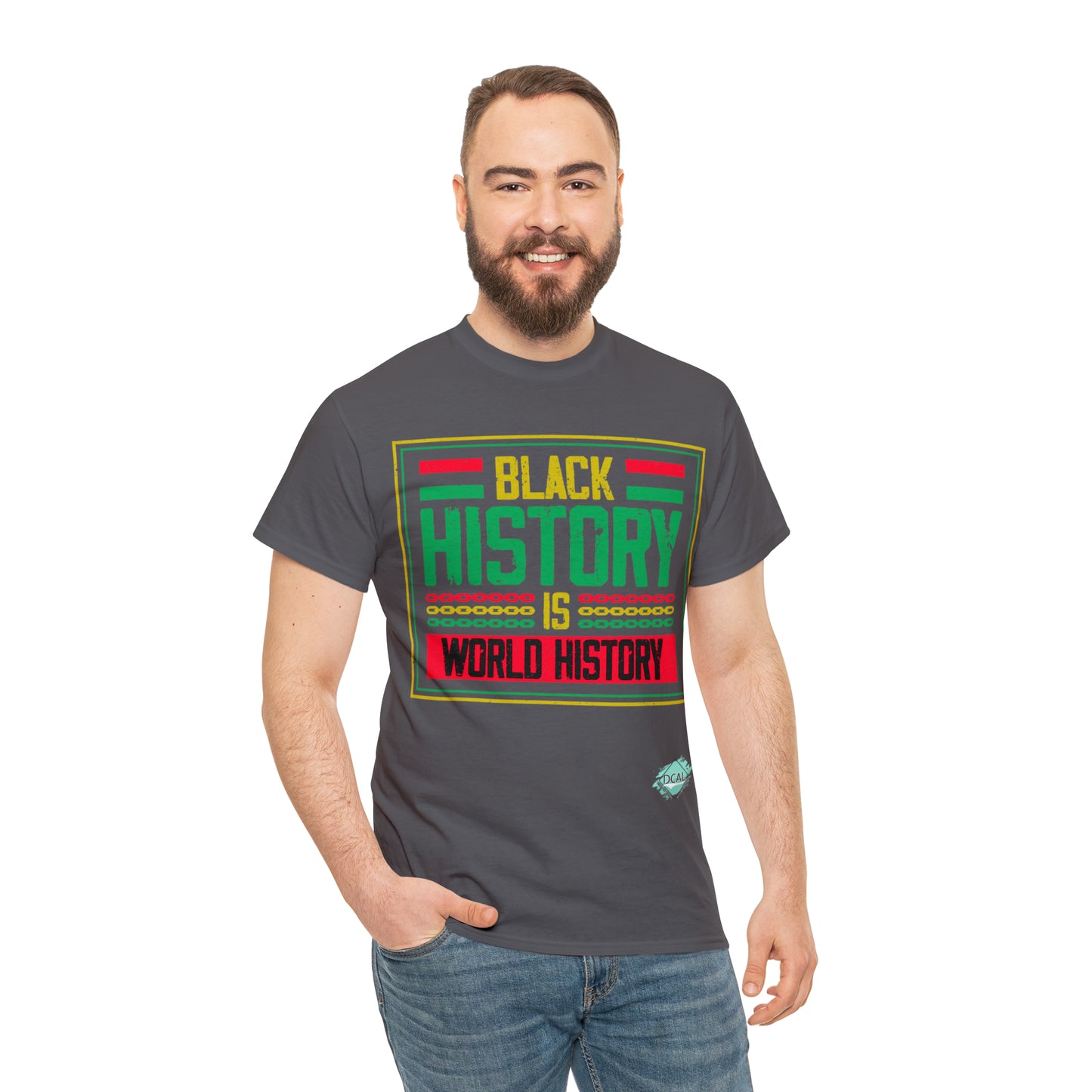 DCAL Juneteenth "World History" Unisex Heavy Cotton Tee