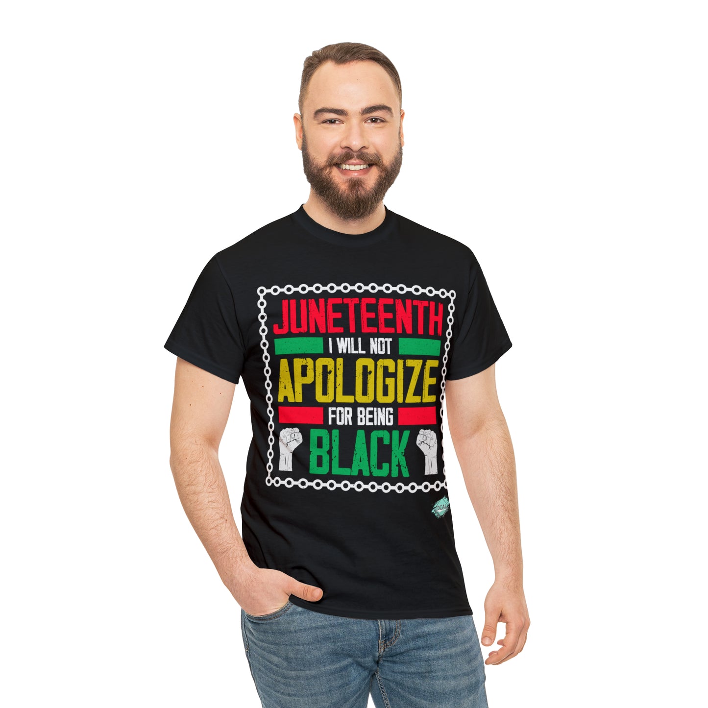 DCAL Juneteenth "Will Not Apologize" Unisex Heavy Cotton Tee